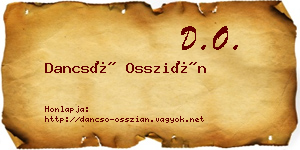 Dancsó Osszián névjegykártya